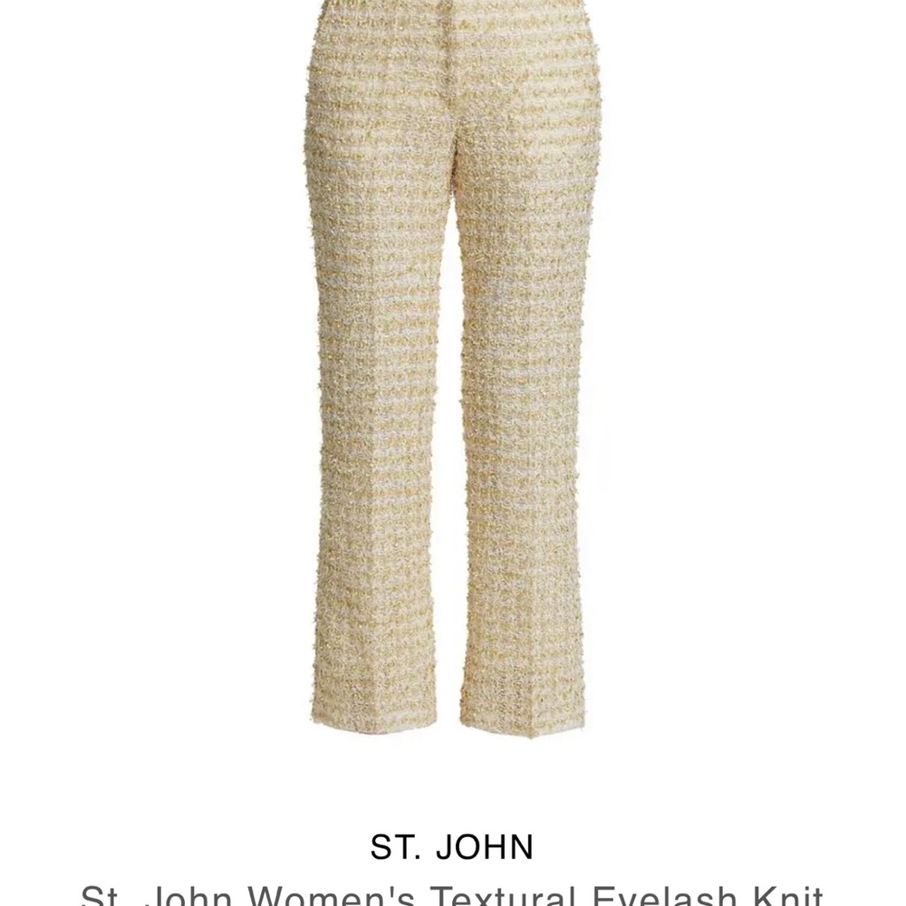 ST JOHN Designer Hard to Find Eyelash Knit Pant NWT